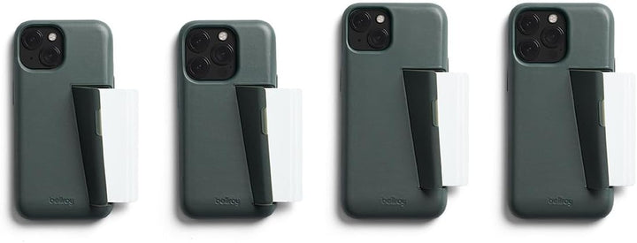 Bellroy Phone Case – 3 Card für iPhone 15 Plus (Leder-iPhone-Hülle, Handy-Geldbörse) - Everglade, Ev
