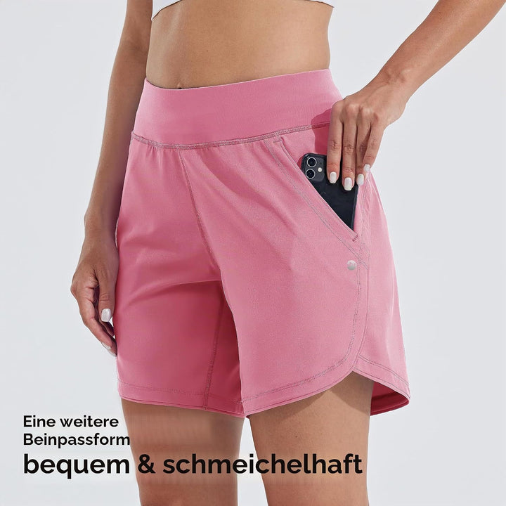 WILLIT Badeshorts Damen Badehose Schwimmen Boardshorts Schnelltrocknend Sommer Bikini Shorts High Wa