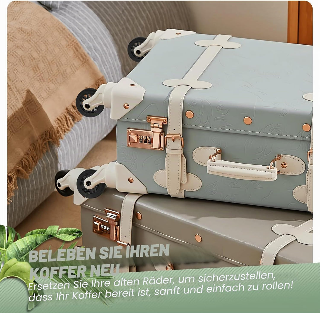 4 Stück Kofferrollen Ersatzrollen Universal, Mute Koffer Rollen Ersatz, Gepäck Koffer Ersatzräder Ki