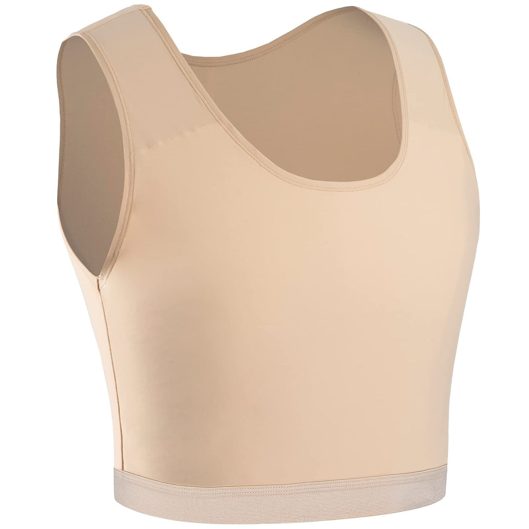 XUJI Brust Binder Transgender FTM Elastische Kompression BH Pullover Tank Top XL Nude, XL Nude