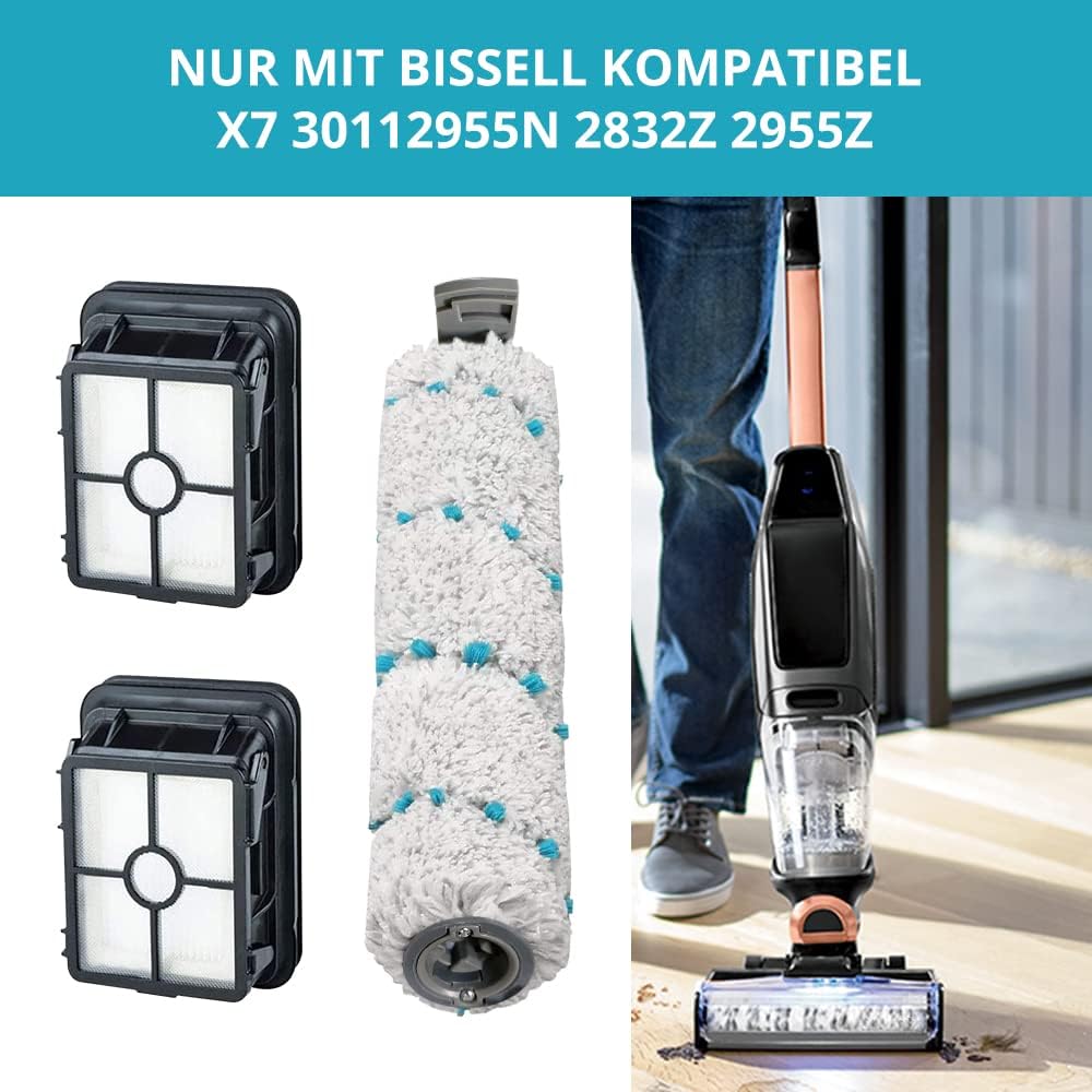 Home Times Bürstenwalze für Bissell CrossWave X7 Pet Pro 2955N,3479N Multi-Surface All in One Nass-T