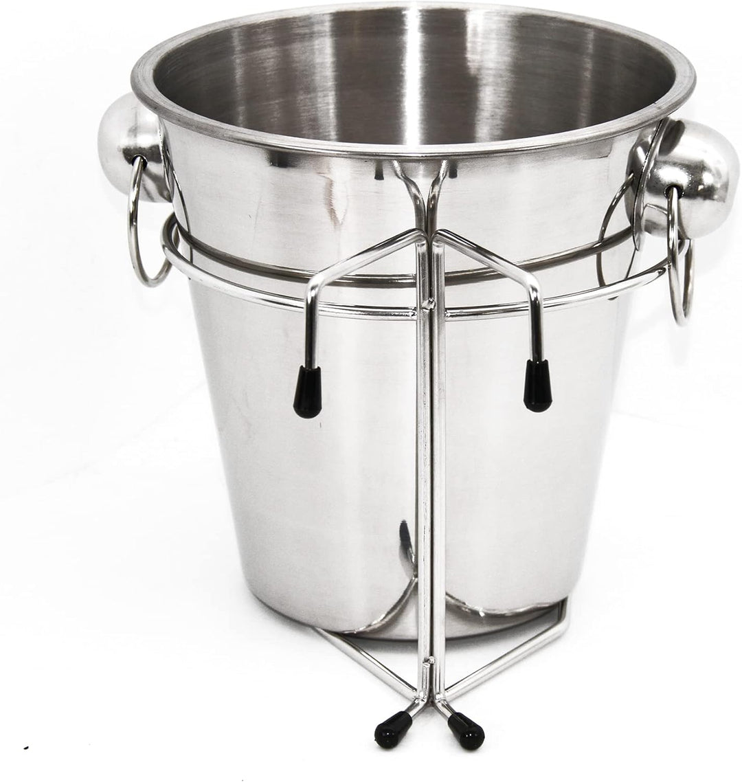 intergrill Edelstahl Sektkübel Champagnerkühler 22 cm Durchmesser | Mit Hängevorrichtung | rostfreie