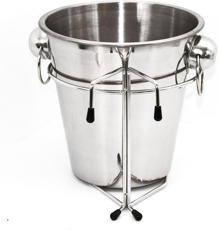 intergrill Edelstahl Sektkübel Champagnerkühler 22 cm Durchmesser | Mit Hängevorrichtung | rostfreie