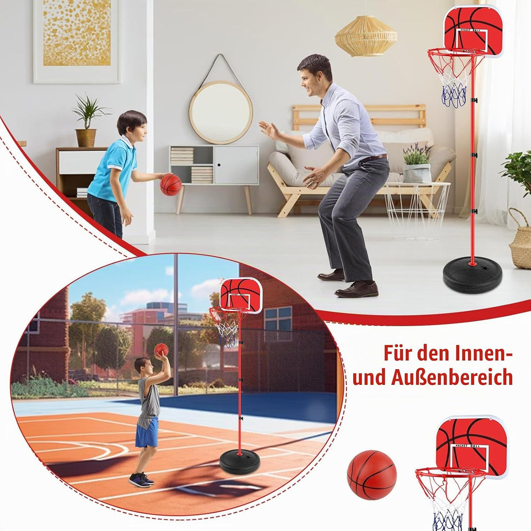 Basketballkorb Kinder, Basketball Korb mit Ständer, Basketballständer Höhenverstellbarer 60-150cm, M