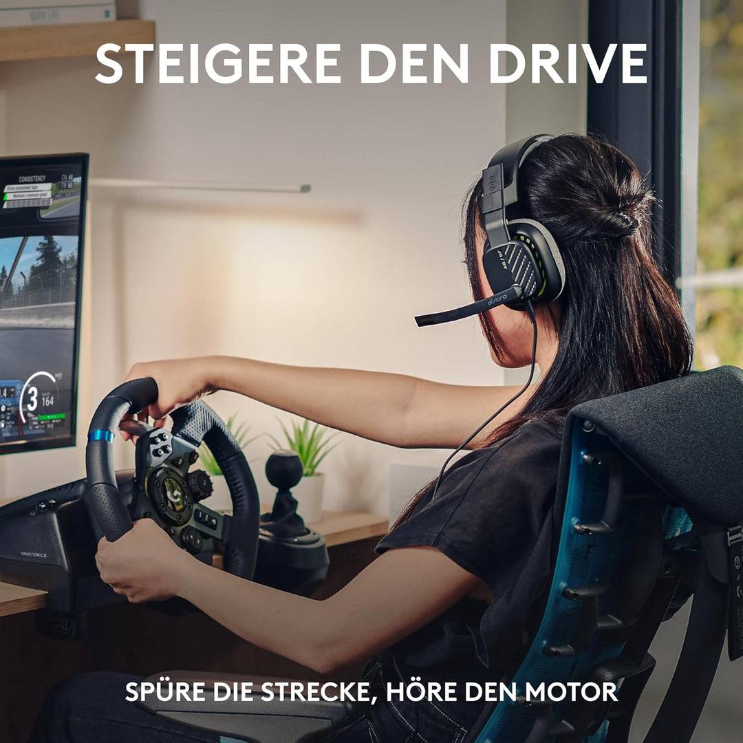 Logitech G G923 TRUEFORCE Gaming Rennlenkrad mit Pedalen + ASTRO A10 Gaming-Headset Gen 2 Kabelgebun