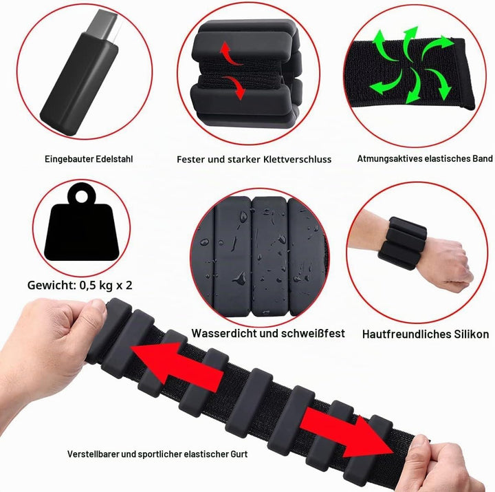 2 PCS Handgelenkgewichte Knöchelgewichte Set Gewichtsmanschetten für Fuss oder Handgelenk auf Bewegu