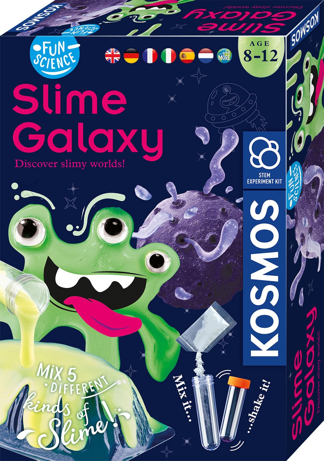 KOSMOS 617196 Fun Science - Schleim-Galaxie, Mixe fünf Verschiedene Schleim-Arten, Experimentierset