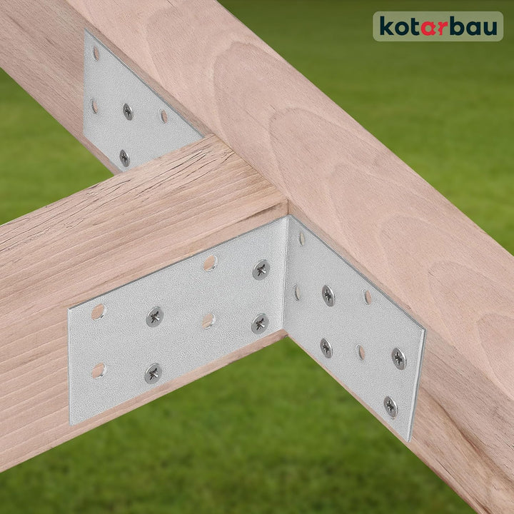 KOTARBAU 100er Set Winkelverbinder 75 x 75 x 40 mm Verzinkt Stahl Bauwinkel Montagelöcher Möbelwinke
