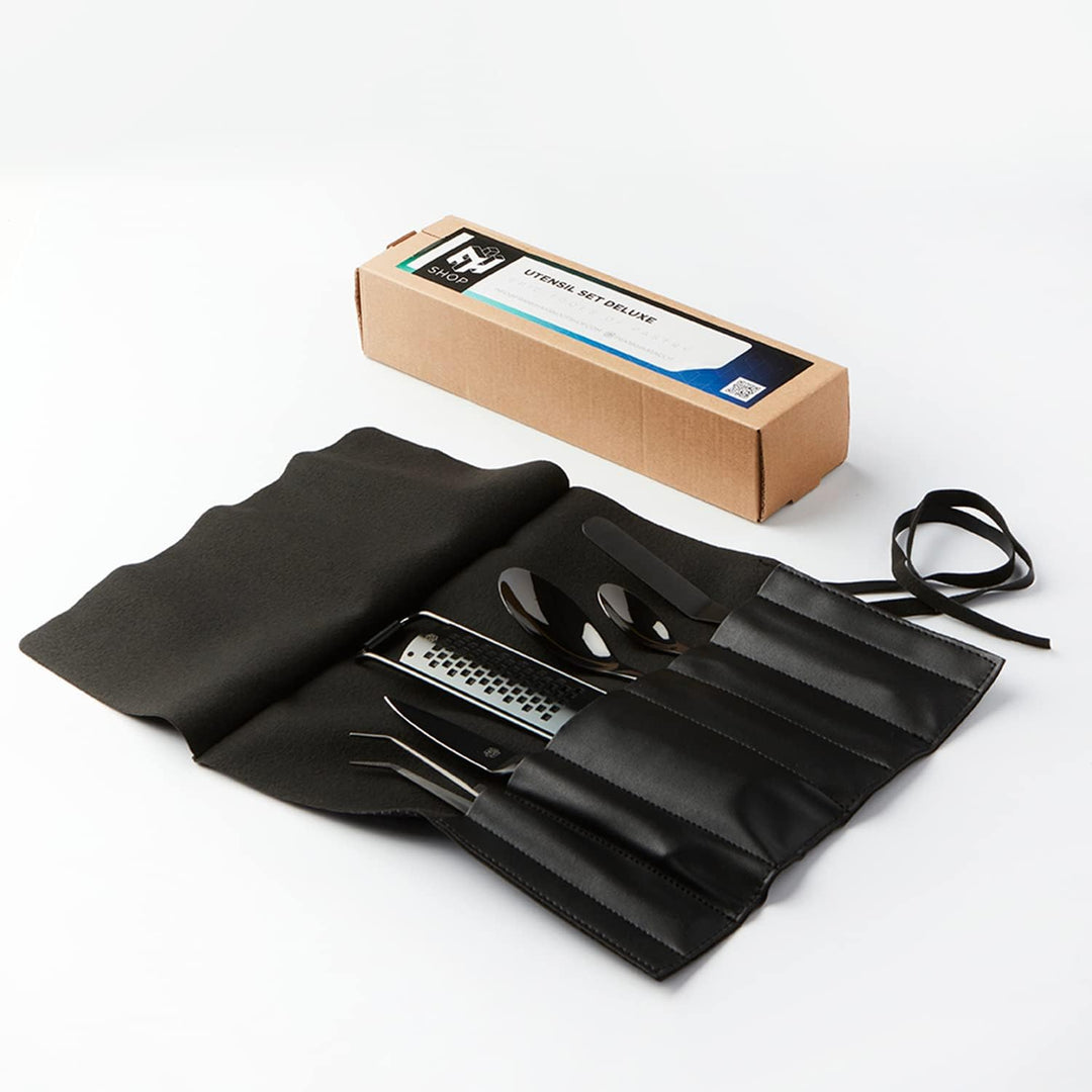 Chef Frank Haasnoot Plattier-Set | Utensilienset Deluxe | Schwarz | 6 Stück hochwertige Werkzeuge im