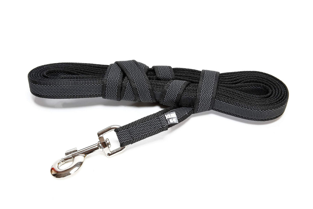 IDC Color & Gray gumierte Leine, 20 mm x 5 m mit Schlaufe, Schwarz-Grau Schwarz-Grau 20 mm x 5 m (mi
