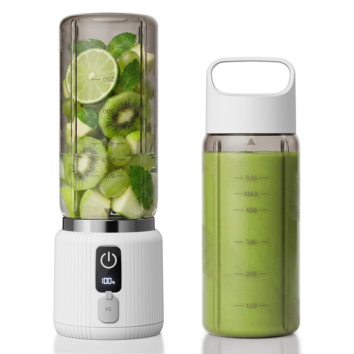COKUNST Tragbarer Mixer, kleiner Smoothie & Shake Maker mit 8 Klingen, Mini Personal Blender mit LED
