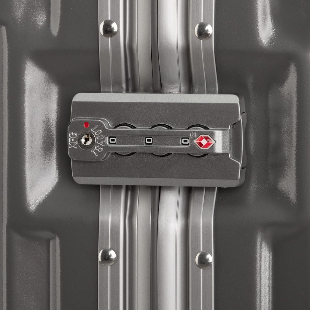 Travelhouse London Koffer Grau S-55cm, M-65cm · 2er-Set · Alu-Rahmen · Polykarbonat Hartschale · Han