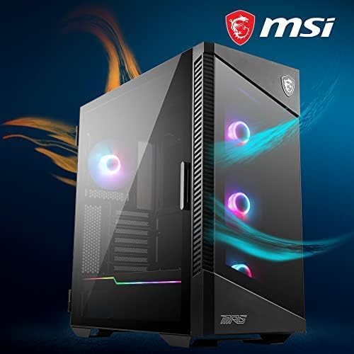MSI MPG VELOX 100R Mid-Tower PC-Gehäuse, geeignet für E-ATX Mainboards, Front aus gehärtetem Glas, 4