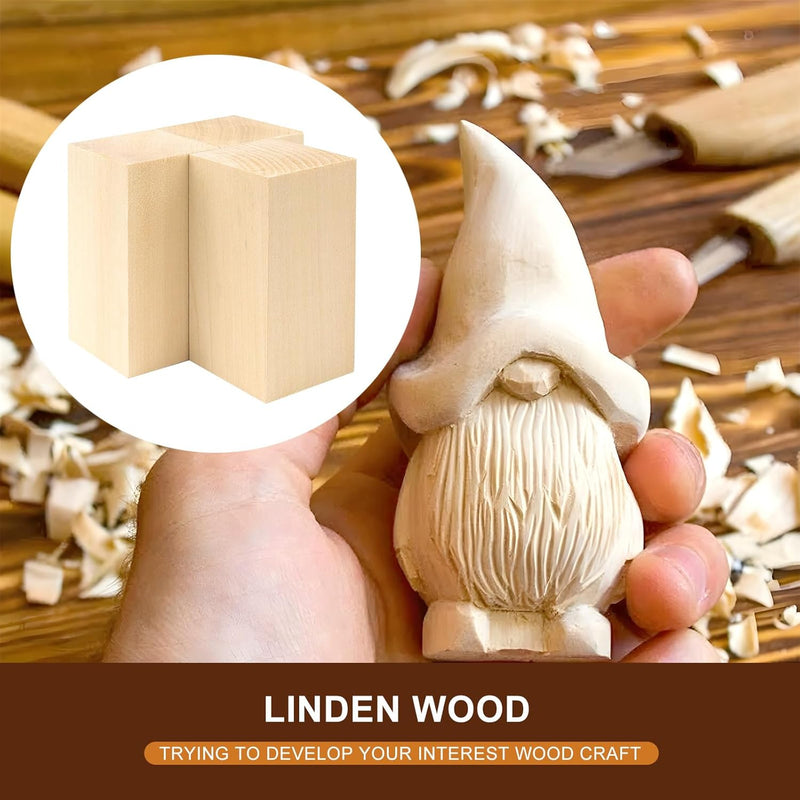 Rierousy Lindenholz zum Schnitzen, Holzblöcke zum Basteln, Schnitzholz Set, Balsaholz, Holzblock Mas