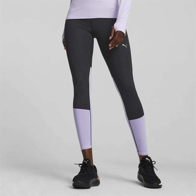 PUMA Run Favourite Damen Regular Rise Lange Laufleggings XS Black Vivid Violet Purple, XS Black Vivi