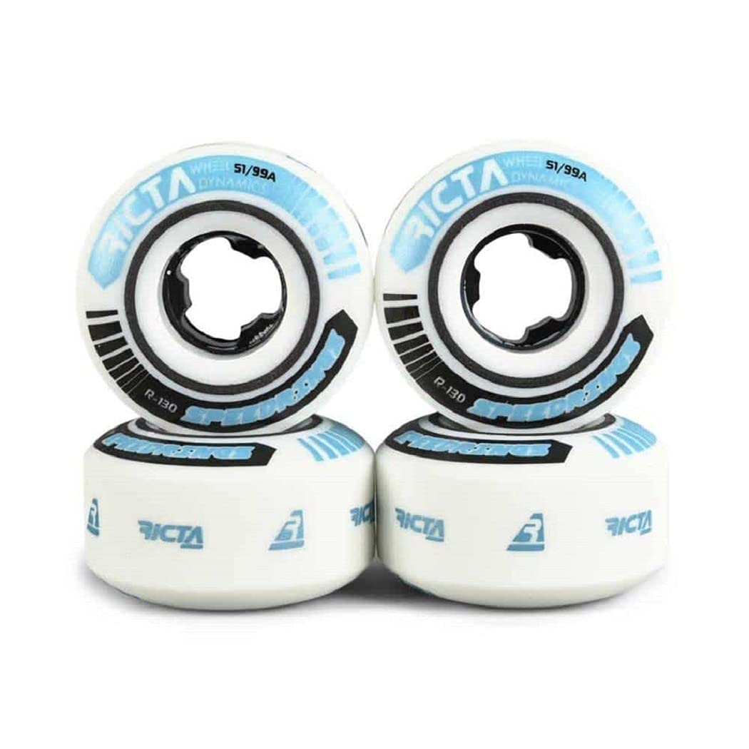 Ricta Wheels Speedrings Slim 99a Skateboard-Räder 51 mm Weiss, 51 mm Weiss