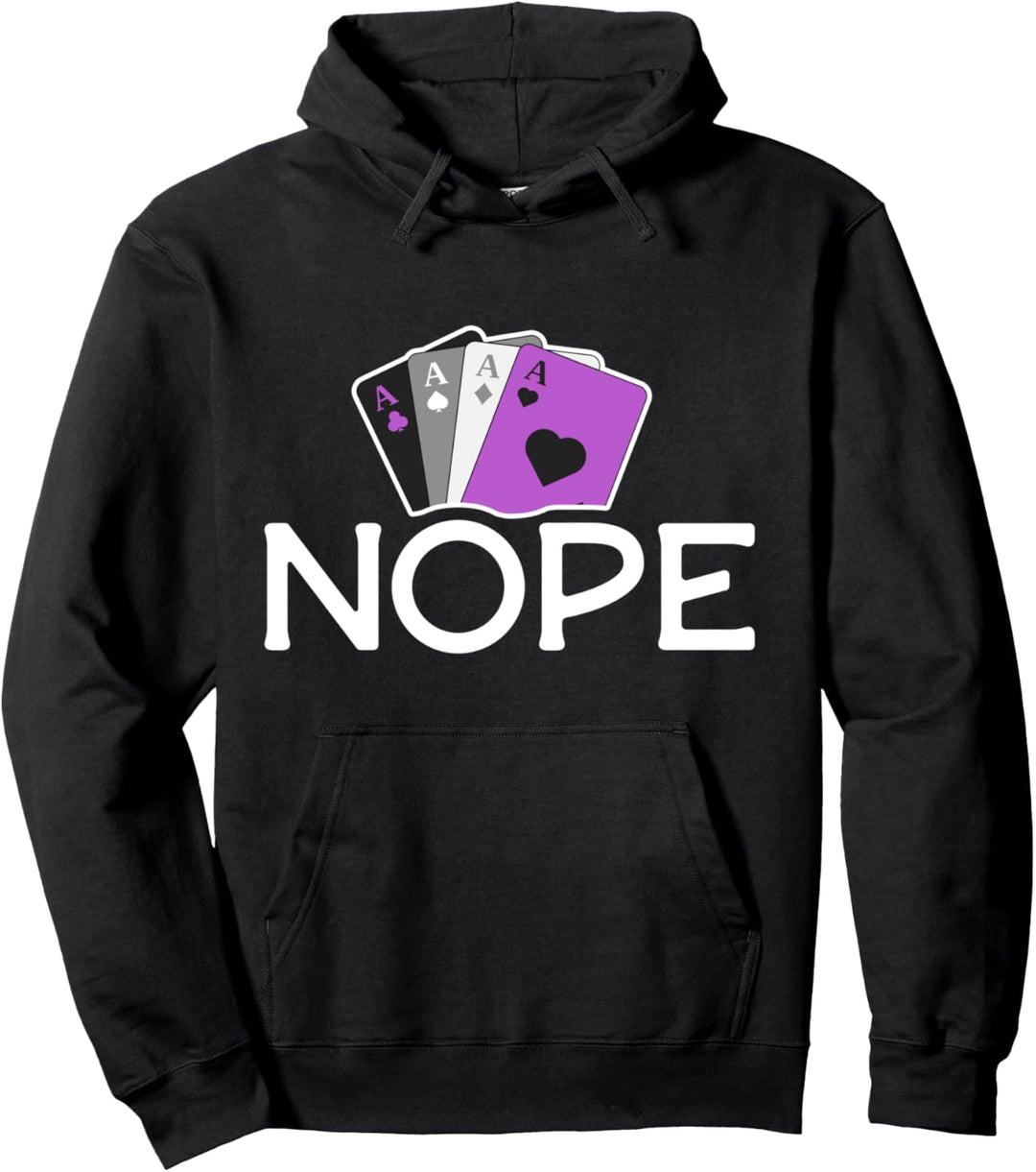 Nope Asexual Pride Shirt LGBTQ Pride Stuff Flag Asexuality Pullover Hoodie