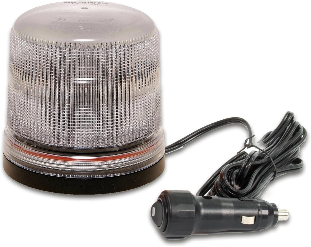 LED-MARTIN Rundumleuchte Sesto - 11 Blitzmuster - klar/blau - Magnetfuss - 12V 24V. Professionelle K