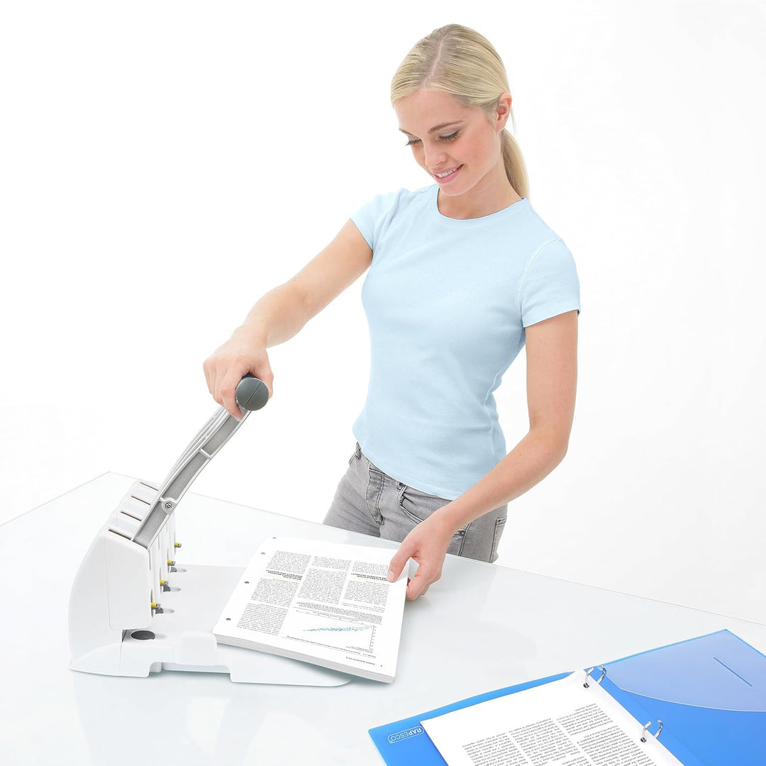 Rapesco 1407 ECO P4400 4-fach-Kraftlocher, 150 Blatt Stanzkapazität, Soft Weiss, Soft Weiss