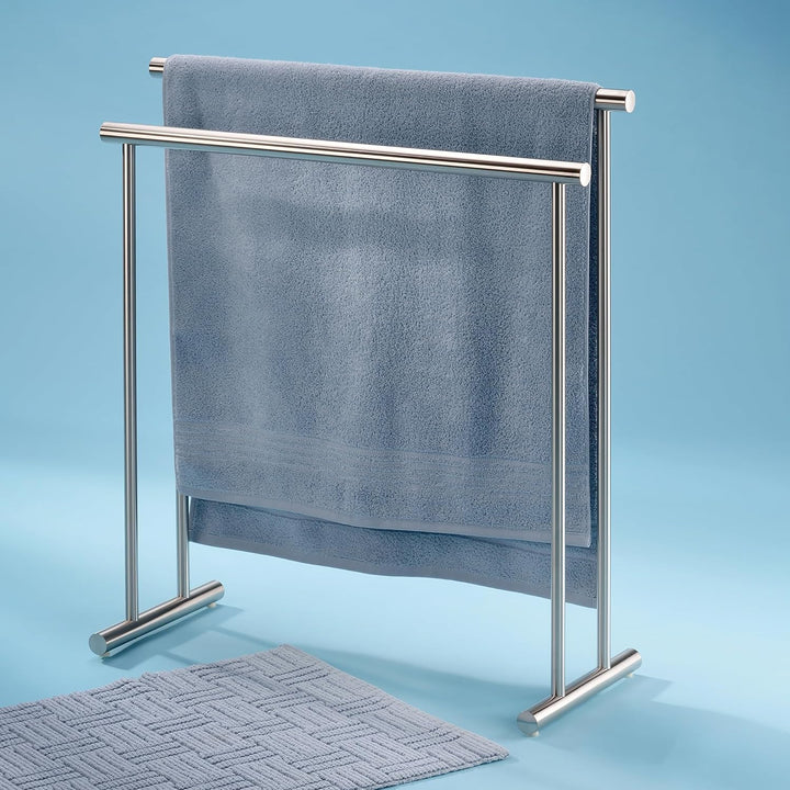Kela 22691 Handtuchhalter, 2 Stangen, 18/10 Rostfreier Edelstahl, 76 cm Länge, Priamo, Satiniert 76