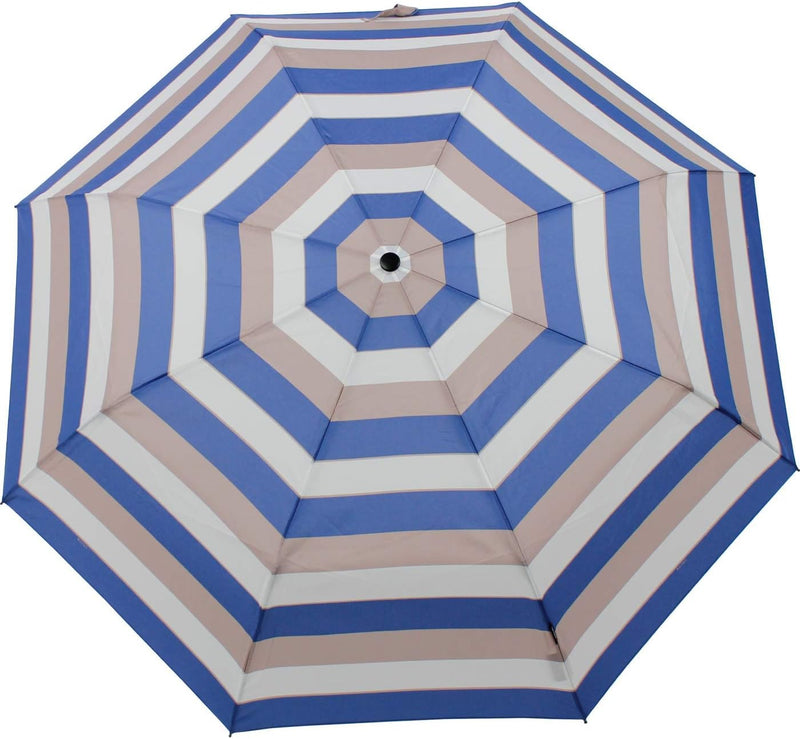 Knirps Regenschirm Damen Taschenschirm Large Duomatic Stripe (Stripe Blue), Stripe Blue