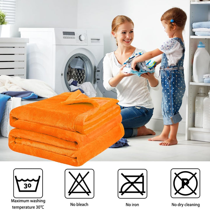 PiccoCasa Kuscheldecke Tagesdecke Fleecedecke mit Rand Microfaser Decke Weiche Warme Leichte Decke 3