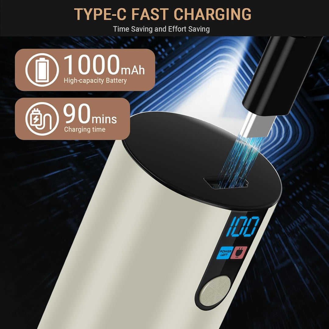 Salz und Pfeffermühlen Elektrisch 2er Set (LED-Display, Wiederaufladbar, Einstellbare Rauheit Kerami