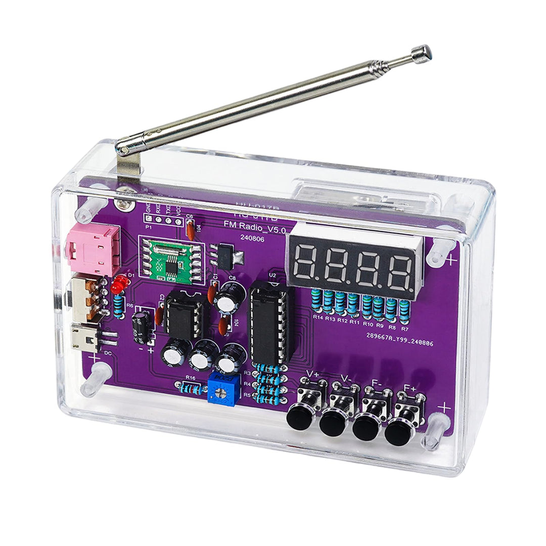 FM-Radio-Set, Löt-Übungssets, DIY-Elektronik-Lötset, Radio-Modul-Empfänger-Kit 87–108 MHz (mit Gehäu