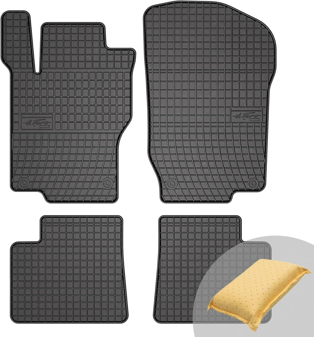 FROGUM EL Toro Gummimatten Ganzjähriges-Set von Autofussmatte Auto Fussmatten für Mercedes-Benz ML W