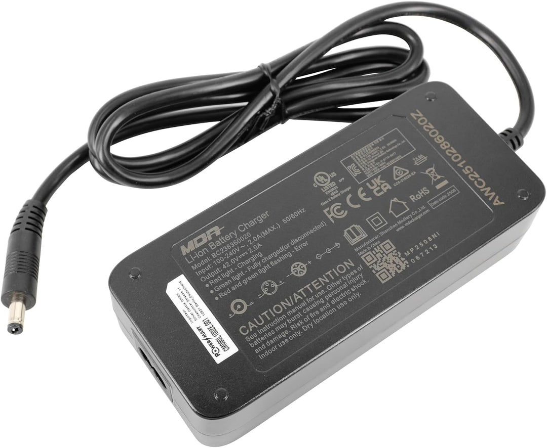 PowerSmart® 42V 2A Ladegerät Netzteil für 36V Akkus von Bullrock, Haamstede, Blue Glider, LLOBE Metr