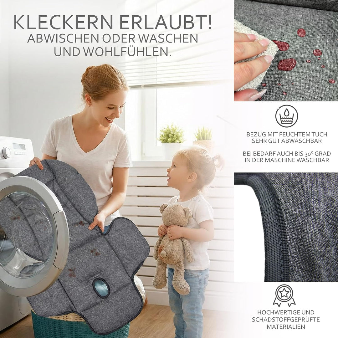 Sitzkissen Ersatzbezug für Peg Perego Prima Pappa Diner *20 FARBEN* (Grüne Elefanten), Grüne Elefant