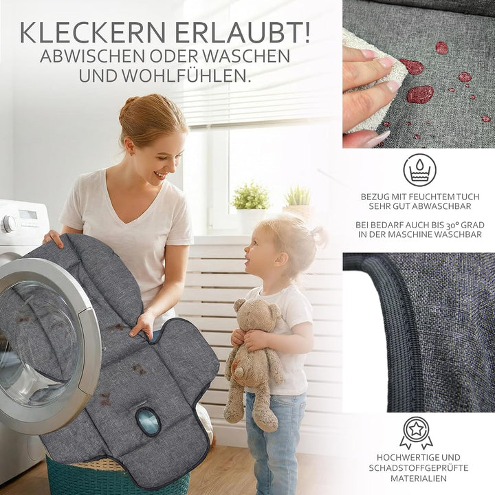 Sitzkissen Ersatzbezug für Peg Perego Prima Pappa Diner *20 FARBEN* (Grüne Elefanten), Grüne Elefant