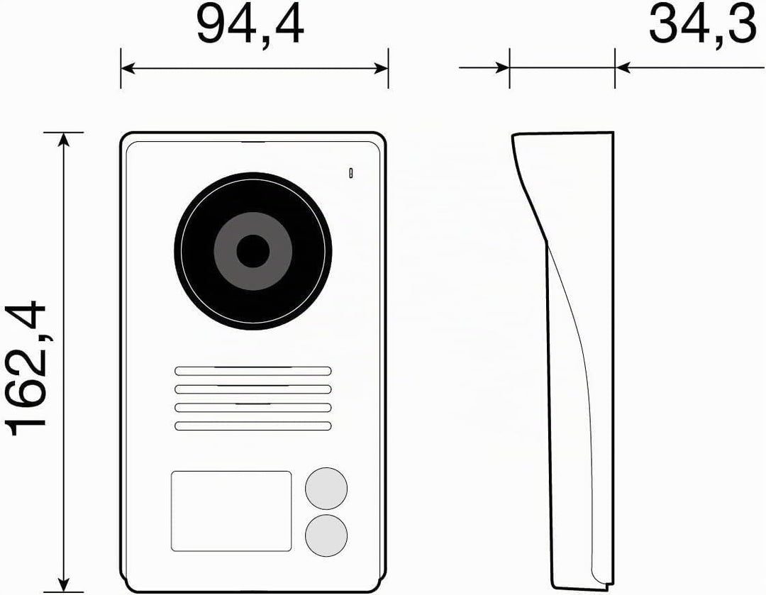 VIMAR K40911 Videosprechenalagen-Set enthält Freisprech-Videohaustelefon LCD 7in, 2-Taste Klingeltab