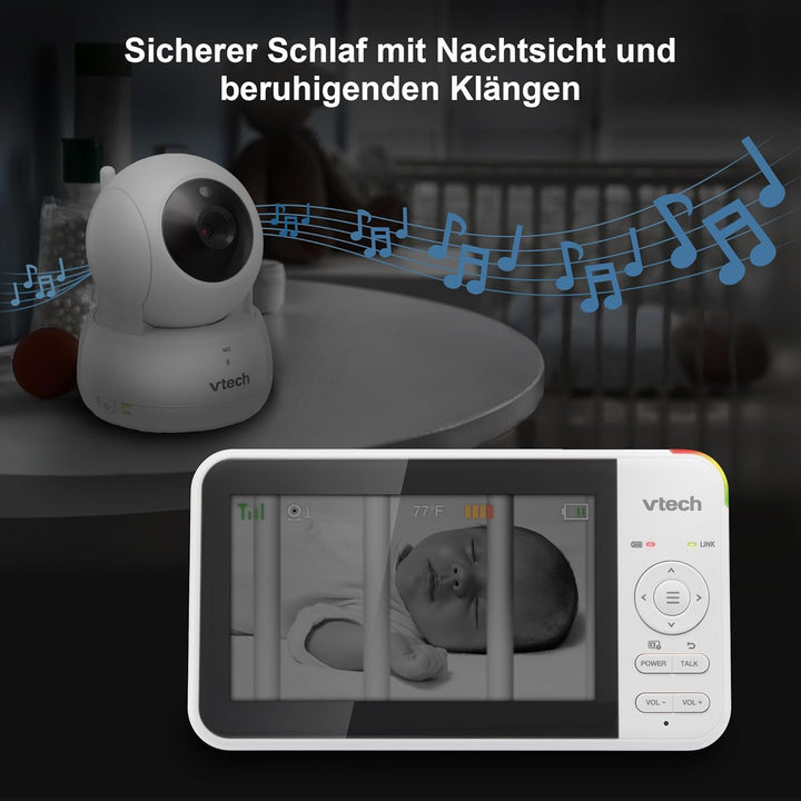 VTECH VM924 Babyphone mit Kamera 5 Zoll Video Baby Monitor, 31 Stunden Akkulaufzeit Babyfon mit Kame