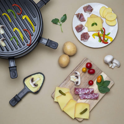 Raclette & Grill für 6 Personen Luga60 Wëasy, abnehmbare Grillplatte, leicht zu reinigen, 6 Pfannen