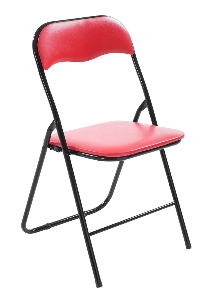 CLP Klappstuhl Felix I Gepolsterter Faltstuhl Mit Kunstleder-Bezug, Farbe:rot/schwarz, Rot/Schwarz