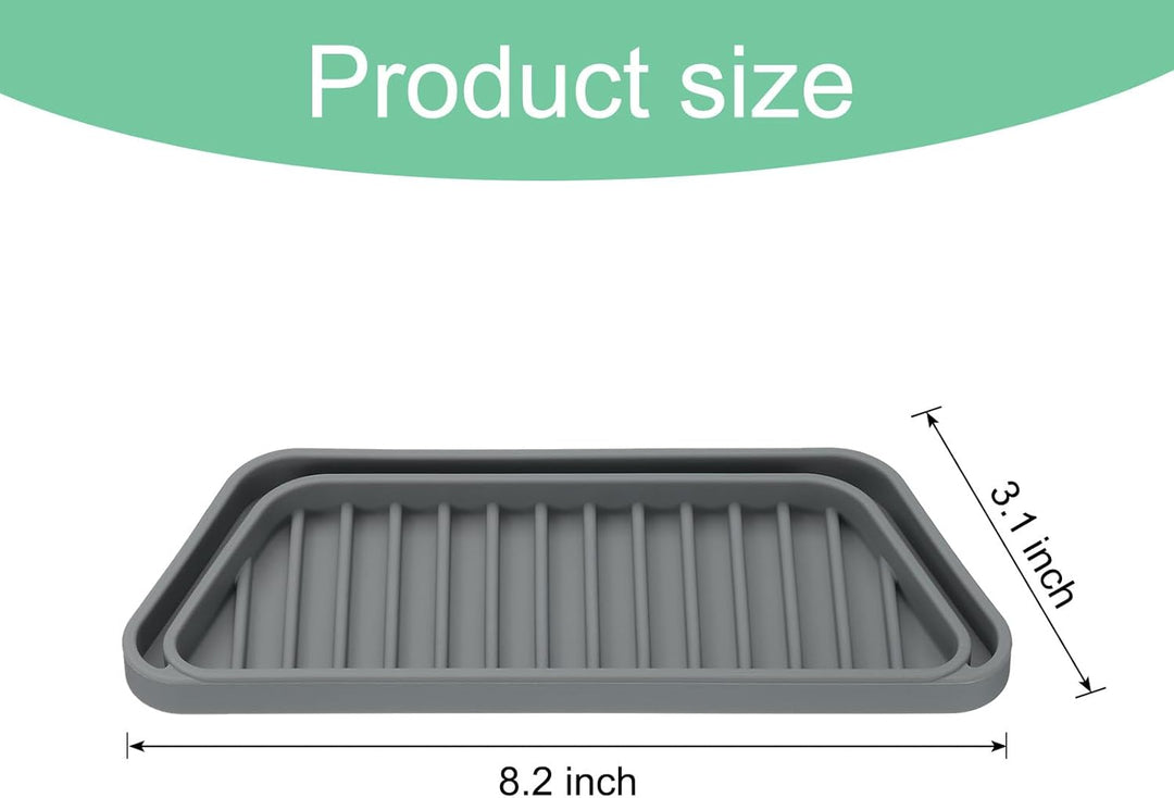 QUARKZMAN 2er Pack Kühlschrank Tropfschutz, Silikon Mini Kühlschrank Tropfschale, Rechteckige Kühlsc