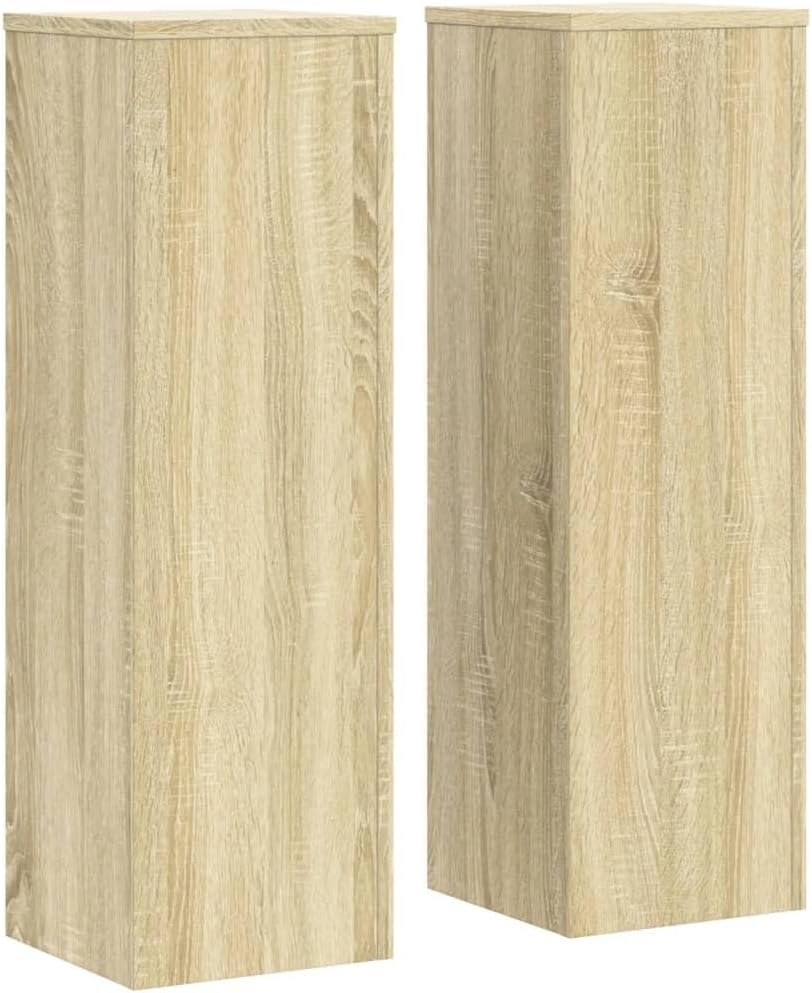 Pflanzenständer 2 STK. Sonoma-Eiche 25x25x80 cm Holzwerkstoff Pflanzenregal, Blumenregal Indoor/Outd