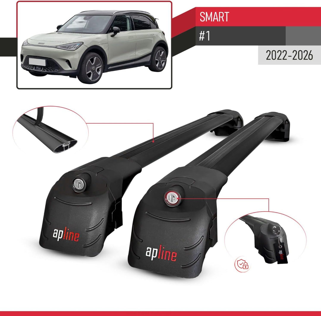 acpar Kompatibel mit Smart #1 2022-2023 Relingträger ACE-2 Dachträger Gepackträger SCHWARZ