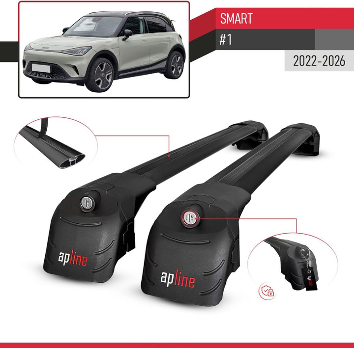 acpar Kompatibel mit Smart #1 2022-2023 Relingträger ACE-2 Dachträger Gepackträger SCHWARZ