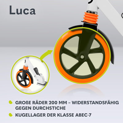 LIONELO Luca Klappbarer Roller für Kinder und Erwachsene bis 100kg Verstellbar und leicht nur 4kg Ro