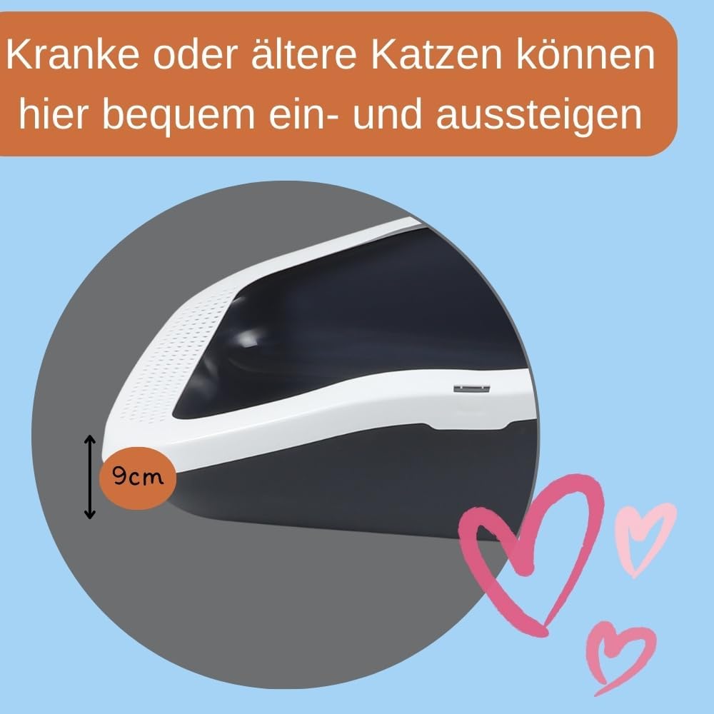 XXL Katzenklo Katzentoilette gross Grosses Katzenklo 70 cm Katzen Klo offen Katzenklo hoher Rand Kat