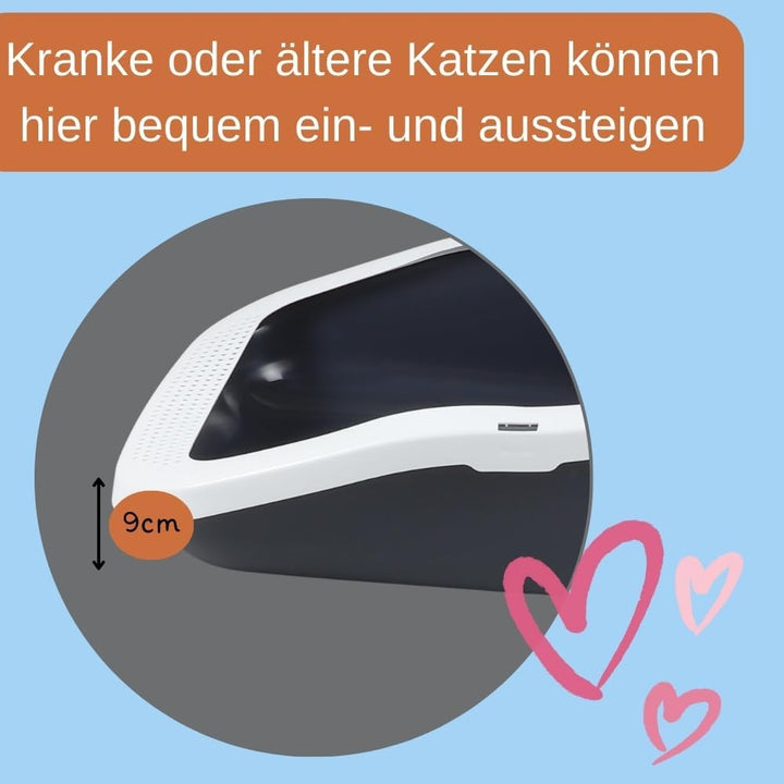 XXL Katzenklo Katzentoilette gross Grosses Katzenklo 70 cm Katzen Klo offen Katzenklo hoher Rand Kat