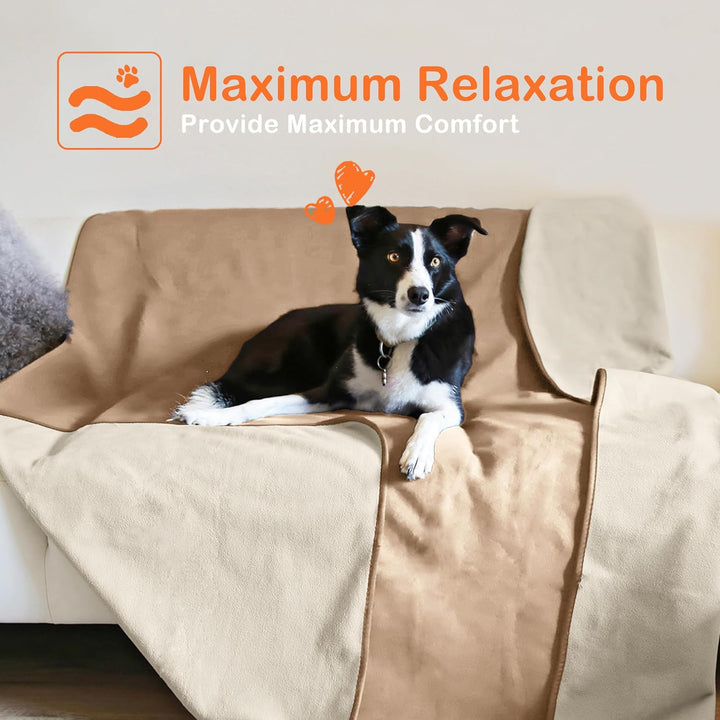 Pawsee wasserdichte Hundedecke, Haustierdecke wasserdichte Decke Sofa Welpe Katze Fleece Überwurf Be
