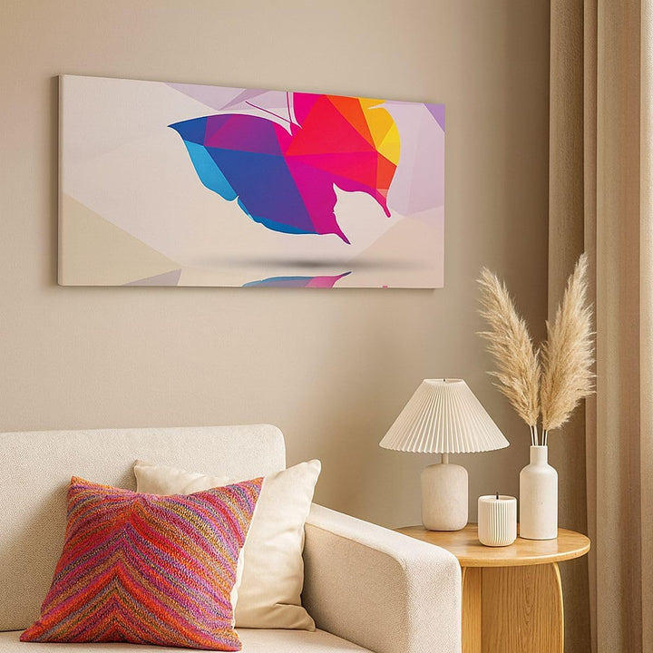 ARTTOR Wandbilder Dekoration Wohnzimmer Schmetterling Illustration Grafik Bilder auf Leinwand 120x50