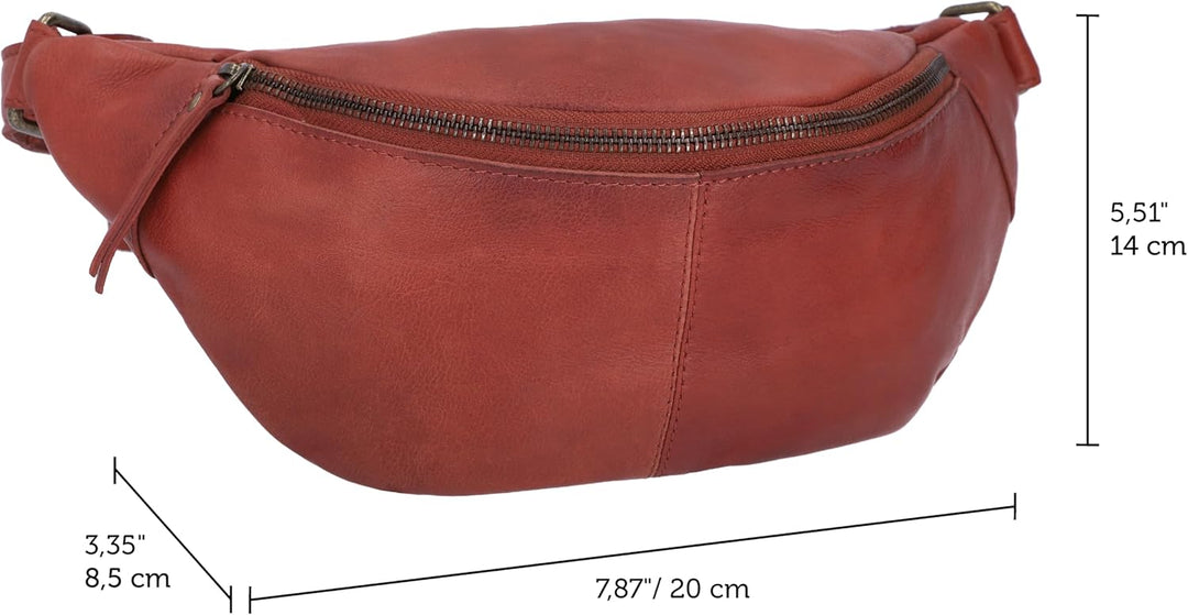 Gusti Brusttasche Leder - Cillian Damen und Herren Gürteltasche Hüfttasche Bauchtasche Brustbeutel F