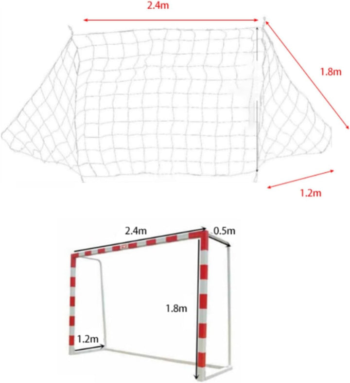 Fussballnetz, Ersatznetz für Fussballtor 2,4 x 1,8M Fussballtor Netz Polypropylen Faser Fussball Tor