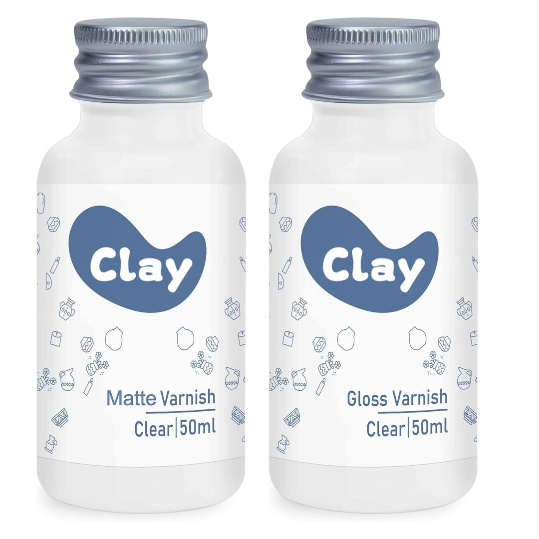 2 x 50 ml lufttrocknende Tonglasur-Set, glänzende/matte Oberfläche, Ton-Versiegelung, um Risse, Krat