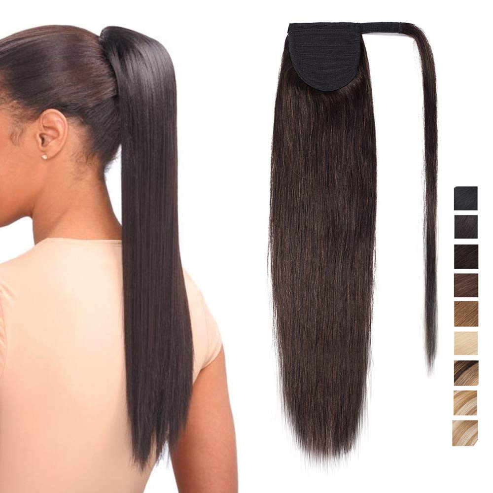 SEGO Clip in Ponytail Zopf Echthaar Pferdeschwanz Haarteil Extensions Haarverlängerung Pony Remy Hai