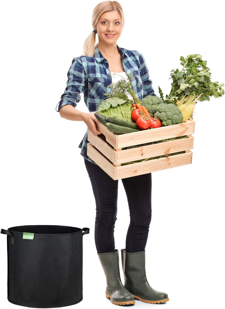 GardenMate 5X 60L Pflanzsack aus Vliesstoff Ø45.5cm Höhe 40cm - Blackline 5x 60 Liter (D45.5xH40cm)